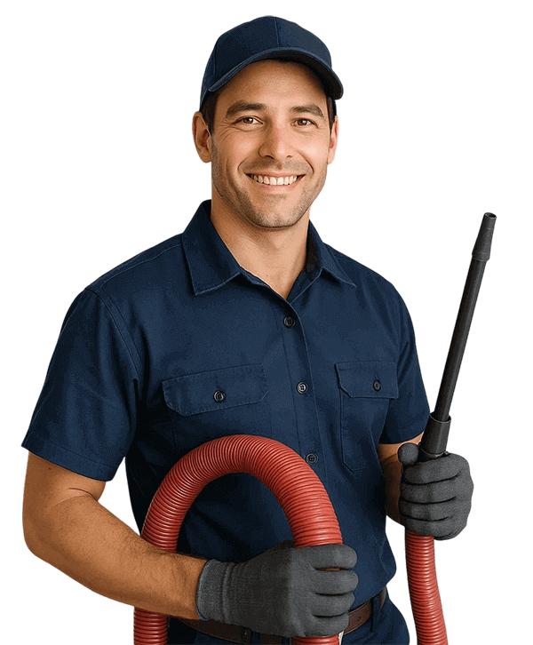 Jersey Village Air Ducts Cleaning TX technician with HVAC tools